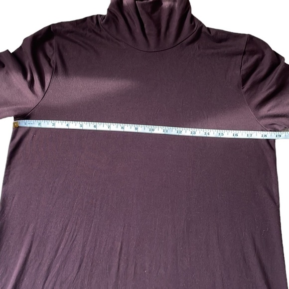 Eileen Fisher Scrunched Turtleneck Jersey Tunic, Brown, Size Small - Picture 7 of 10